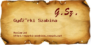 Gyürki Szabina névjegykártya