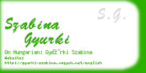 szabina gyurki business card